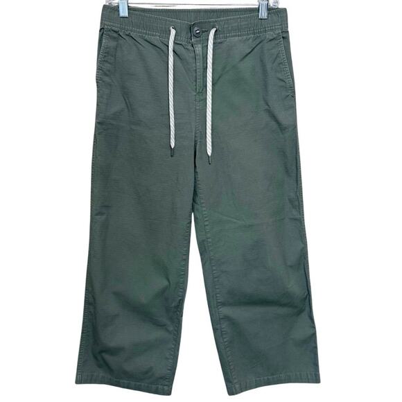 VUORI Rip Stop Wide Leg Crop Pants Women M Olive Military Green Hiking GORPCORE - Picture 1 of 9